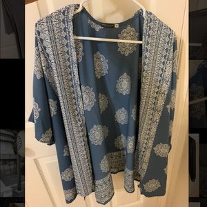 Earthbound Blue patterned Kimono/Cardigan (Medium)
